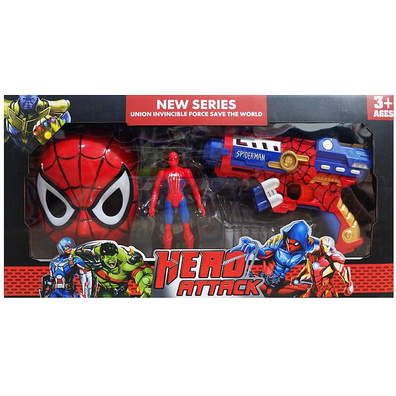 Tomindo Soft Blaster Topeng SPIDERMAN - WL3034A - nerf gun tembak tembakan
