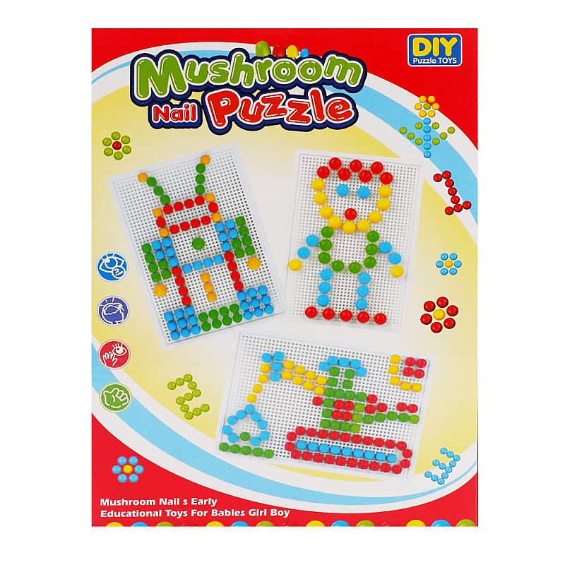Tomindo - MUSHROOM NAIL PUZZLE ISI 50 PCS (2019) - pin jamur - mainan anak