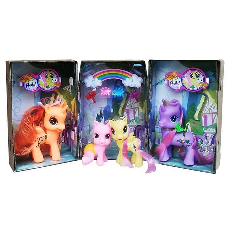 Tomindo mainan boneka - Little Pony isi 4 Pcs - 1082 kuda poni mainan anak perempuan