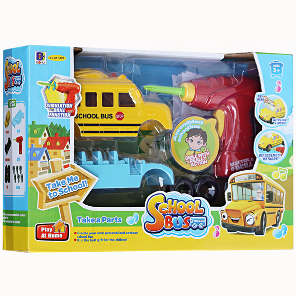 Tomindo mainan bongkar pasang - Take Apart School Bus 661-185 / mainan alat tukang
