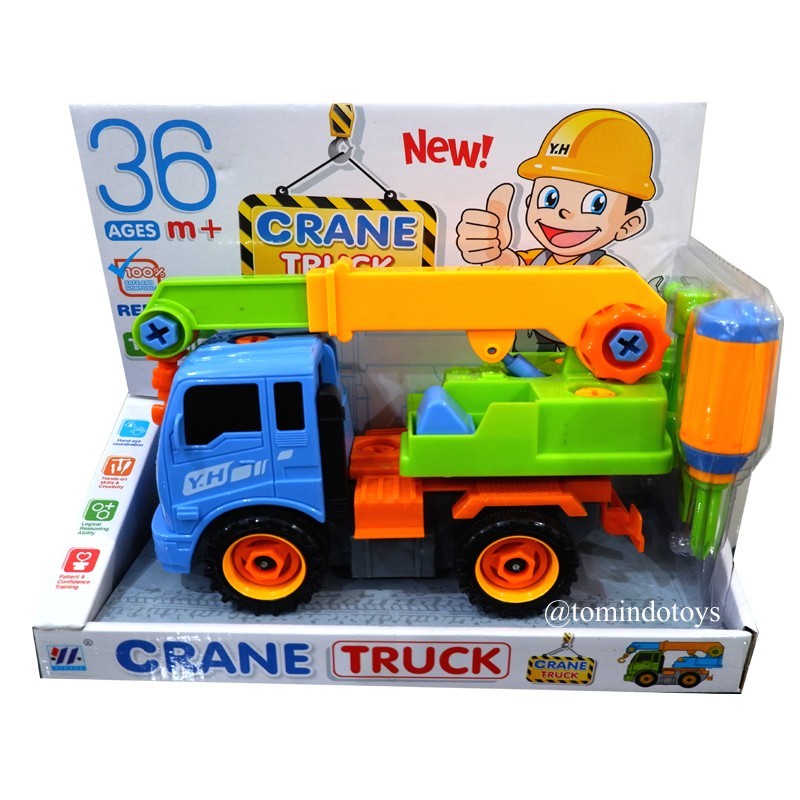 Tomindo Crane Truck NB02869 / YH559-2B - mainan bongkar pasang
