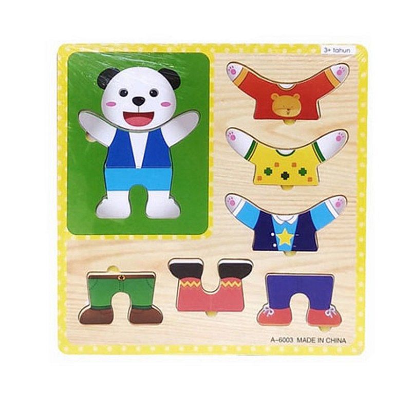 Tomindo Puzzle Kayu Baju A6003 - mainan edukasi anak