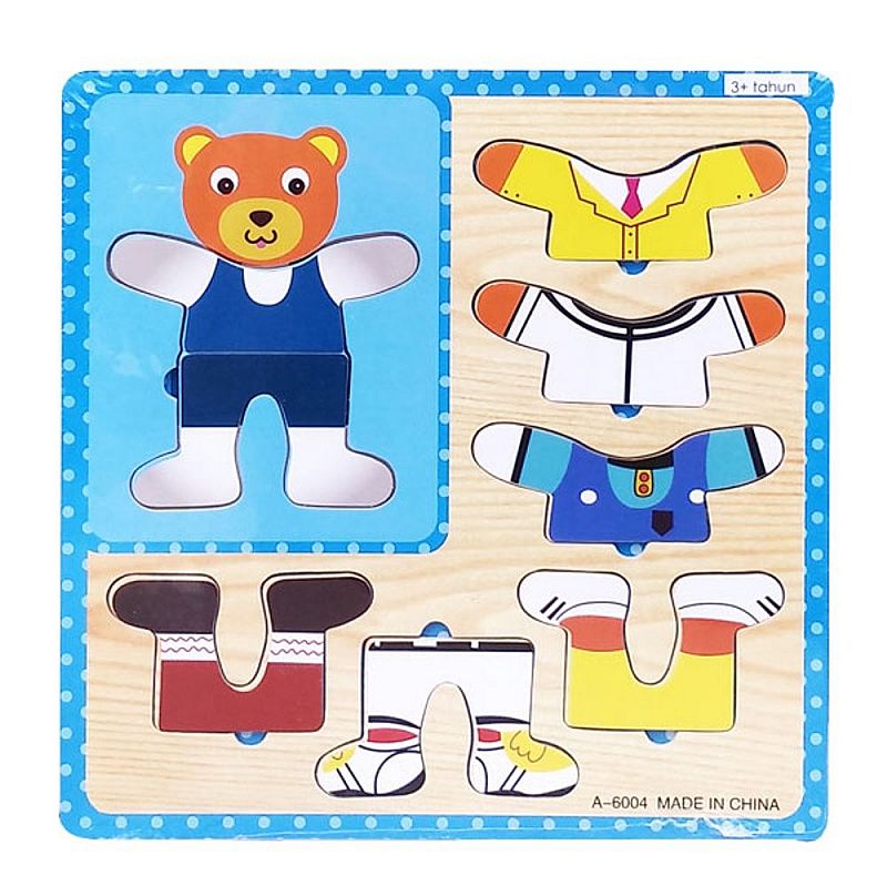 Tomindo Puzzle Kayu Baju A6004 - mainan edukasi anak