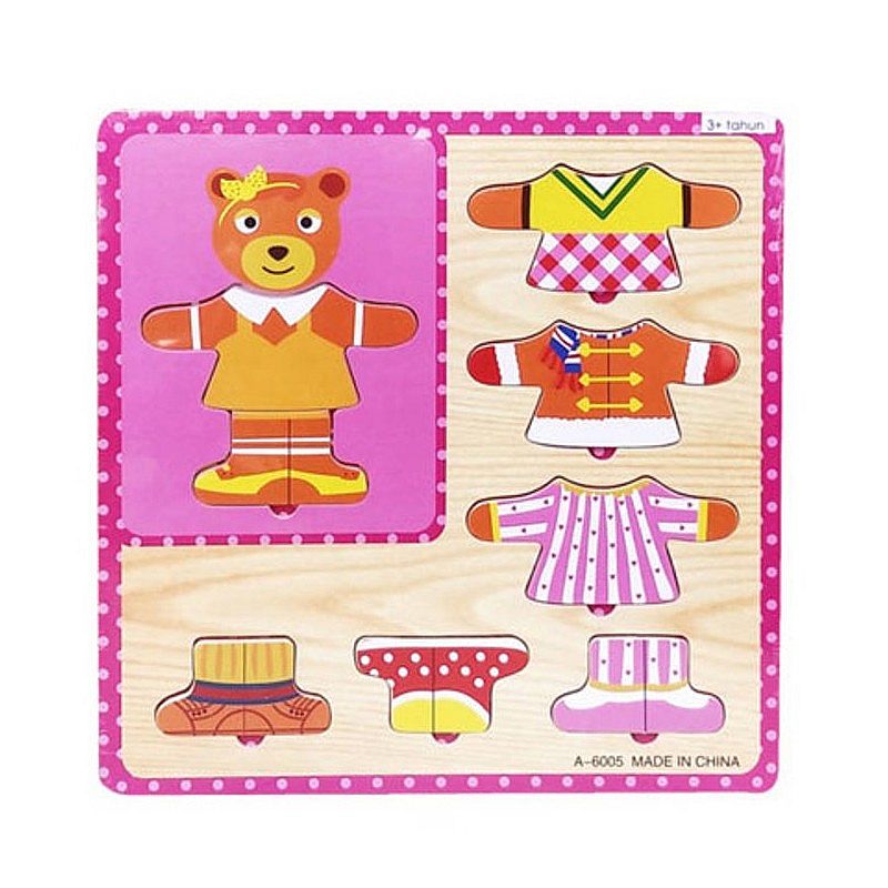 Tomindo Puzzle Kayu Baju A6005 - mainan edukasi anak